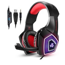 Hunterspider V1 Stereo Gaming Headset with Mic LED Red Headset - £19.50 GBP