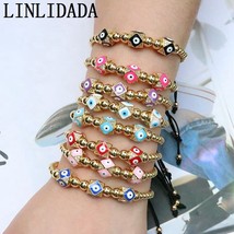5Pcs Fashion Jewelry Colorful Enamel Eye Turkish Bracelet Thread Rope Bracelets  - £43.76 GBP