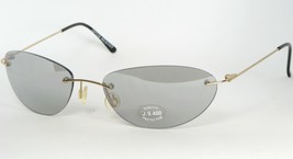 OPTIK BERNDT 7598 707 GOLD SUNGLASSES RIMLESS GLASSES W/ GREY LENS 59-18... - $43.93