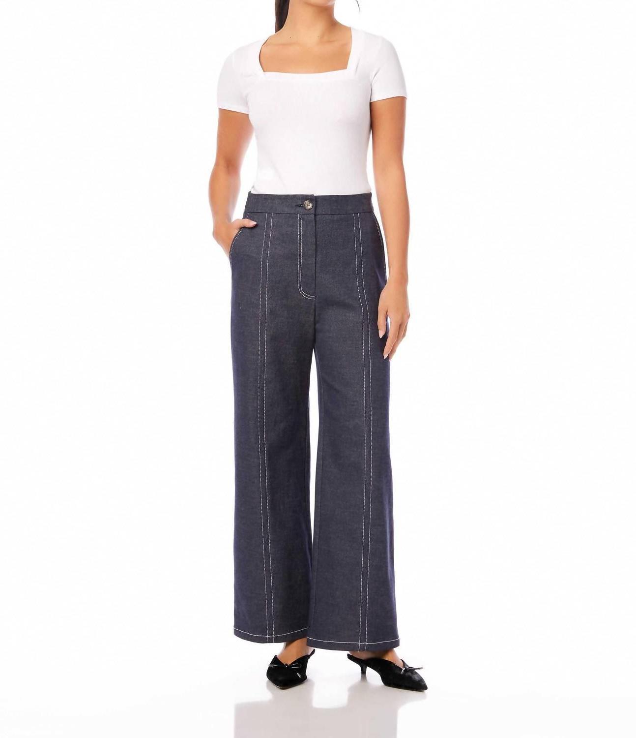 Fifteen Twenty Miles Wide-Leg Trouser Pants Navy - $118.00