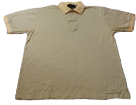 Greg Norman Men&#39;s Large Yellow Blue Striped Cotton Golf Short Sleeve Polo Shirt - £7.11 GBP