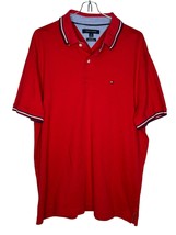 Tommy Hilfiger Men&#39;s Polo Shirt Custom Fit Oversized Short Sleeves Red L... - $19.79