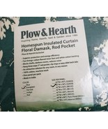 Plow &amp; Hearth Insulated Curtain Floral Damask Rod Pocket Evergreen 42&quot;Wx... - $69.25