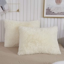 Faux Fur Throw Pillow Cases, Plush Shaggy Ultra Soft Pillow Covers - £23.18 GBP