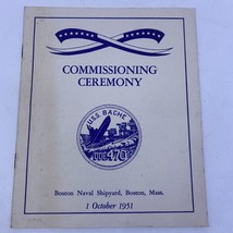 USS Bache DDE 470 Commissioning Ceremony Program 1951 Boston Naval US Navy - £19.37 GBP