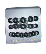 Vertical Collective Black Beaded Bracelet Set with Charms - NEW IN BOX - $18.80