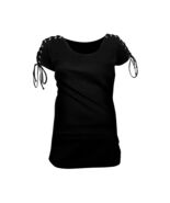Ladies Black Tank Top with Laced Shoulder - Bulk Pack of 12 lot - 712877 - €128,51 EUR
