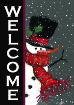 Toland Home Garden 110563 Snowman Welcome Winter Flag 12X18 Inch Double Sided fo - £11.03 GBP