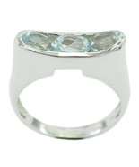 Blue Topaz Sterling Silver Ring Domestic Jewelry For Independence Day Gi... - $23.44