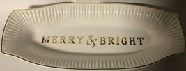 Mud Pie &quot;Merry &amp; Bright&quot; Gold Long Dish - £31.41 GBP