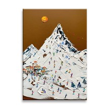 Snow Mountain Palette Knife Painting Abstract Acrylic Canvas For Home Decoration - £104.49 GBP