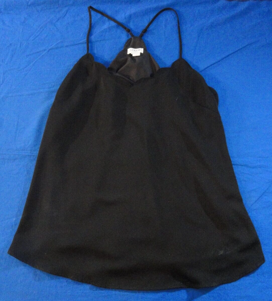 J. CREW SPAGHETTI STRAP SUMMER V NECK CAMO BLACK CUTE TAN TOP SHIRT WOME... - $15.29