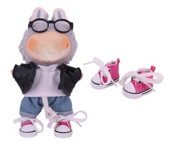 Hot Pink Doll Sneakers for Labubu –Lace-Up Canvas Shoes (1 Pair)NO Doll/... - $19.11 CAD