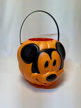 Vintage Mickey Mouse Trick-or-Treat Pumpkin - 8&quot; Halloween Candy Holder - £15.18 GBP