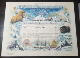 1988  &quot;Realm of the Arctic Circle&quot;  USN Navy Certificate  USS  Puget Sou... - £19.46 GBP