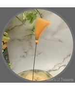 Peach Orange Fiber Tassel Fringe Gold Tone Filigree • 7.25” Hatpin - Sti... - £7.72 GBP