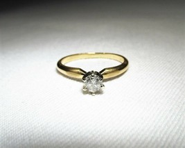 Ladies Vintage 14K Diamond .25ct Solitaire Engagement Ring Sz 7 C2385 - £307.01 GBP