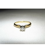 Ladies Vintage 14K Diamond .25ct Solitaire Engagement Ring Sz 7 C2385 - £304.44 GBP