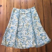 Norton McNaughton Blue Green Floral Paisley Travel Quick Dry Poly Skirt ... - $26.99