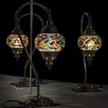 Turkish Lamp, Tiffany Lamp 2021 Mosaic Stained Glass Boho Moroccan Lante... - £48.46 GBP