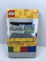 LEGO Bricks Minifigures Reversible Cotton Pillowcase Standard 20&quot; X 30&quot; - £7.14 GBP