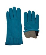 Blue Leather &amp; Cashmere Lined Gloves Women Size 7 Isotoner Totes Grandoe - $19.68