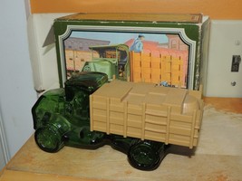 Avon Big Mack Windjammer Aftershave Cologne Bottle Green Glass Truck w B... - $9.89