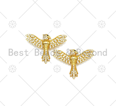 Clear CZ Micro Pave Bird Shape Pendant,18K Gold Filled Bird Charm, Necklace - $3.99