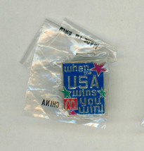 McDonalds Employee Pin ~ When the USA Wins You Win 1996 Atlanta Olympic Games - £15.56 GBP