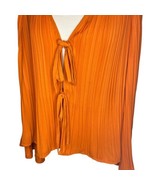 Asos Orange Long-sleeve V-neck Tie-front Blouse Top Size 6 - $40.62 CAD
