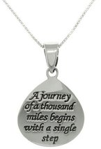 Jewelry Trends Inspirational Journey Message Sterling Silver Pendant Nec... - £34.69 GBP