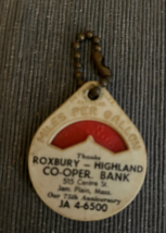 Roxbury Highland Coop Bank MA Miles Per Gallon CALCULATOR &amp; KEY CHAIN FOB - $9.99