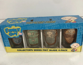 FAMILY GUY STEWIE COLLECTOR`S SERIES PINT GLASS 4 PACK 2011 Set Of 4 - £19.45 GBP