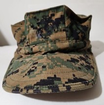 Used USMC U.S. Marine Corps Cover Garrison Marpat Woodland Hat Size X-Small - $8.60