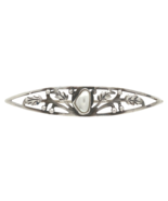 Sterling Freshwater Pearl Leaf and Berry Pin Handwrought Pierced Jewelry... - $120.50 CAD