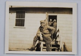 WWII Soldier Posing for Snapshot Photograph AA32 - £6.33 GBP