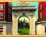 Soldier Memorial Gate Brown University Providence RI Linen Postcard A4 - £2.10 GBP