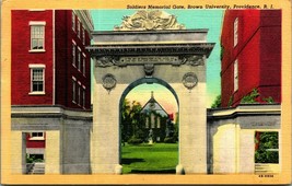 Soldier Memorial Gate Brown University Providence RI Linen Postcard A4 - £2.08 GBP