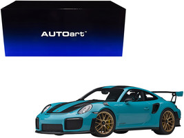 Porsche 911 (991.2) GT2 RS Weissach Package Miami Blue with Carbon Stripes 1/18  - £247.68 GBP