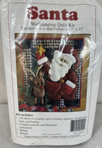 Rachel&#39;s Santa Wall Hanging Quilt Kit Applique 13 x 15 in Christmas Craft - $12.19