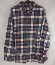 St. John&#39;s Bay Men&#39;s Red &amp; Blue Plaid Flannel 100% Cotton Shirt Size XXL - $11.63