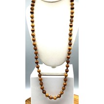 Vintage Beaded Strand Necklace with Lightweight Wood Beads, Boho Chic wi... - £22.10 GBP