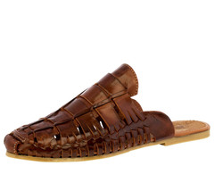 Womens Cognac Authentic Mexican Huarache Sandals Slides Woven Leather #248 - £27.83 GBP