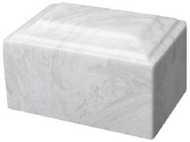 Small/Keepsake 2 Cubic Inch White Tuscany Cultured Marble Funeral Cremation Urn - £136.91 GBP