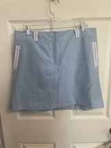 Ladies Izod Golf Skirt/skirt Size 14 XFG Baby Blue And White Preppy Tennis - $14.49