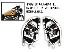 motorcycle tank decal / sticker 2pcs / gas tank stickers skull / grange - £11.65 GBP