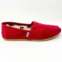 Toms Classics Red Womens Slip On Casual Canvas Flat Shoes - £27.93 GBP