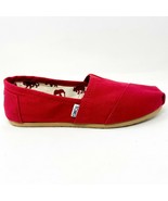 Toms Classics Red Womens Slip On Casual Canvas Flat Shoes - $47.95 CAD
