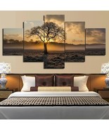 Nature 5 Pieces Canvas Art Wall Decor Painting Abstract Red Tree Sunset ... - $14.36+