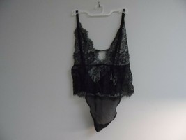 Adore Me Women&#39;s Lingerie Lace Mesh See Through Bodysuit 07252 Black Medium - £11.38 GBP